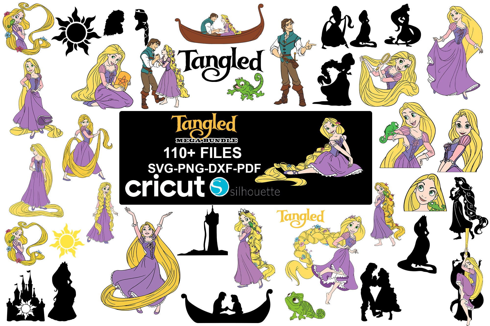 Tangled Rapunzel Disney Set Art Print Digital Files decor - Inspire Uplift