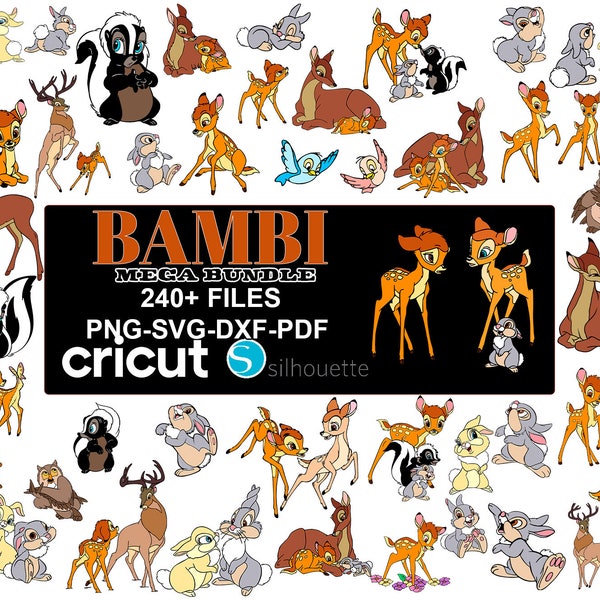 Bambi Mega Bundle Bundle, Bambi Png, Bambi Clipart, Hirsch svg für Cricut, digitale Dateien, Instant Download