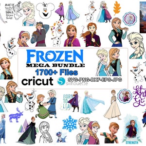 BEVROREN SVG bundel, BEVROREN Svg-bestanden voor Cricut, Frozen Clipart, Prinses Svg, Olaf Svg, Elsa Svg, Anna Svg