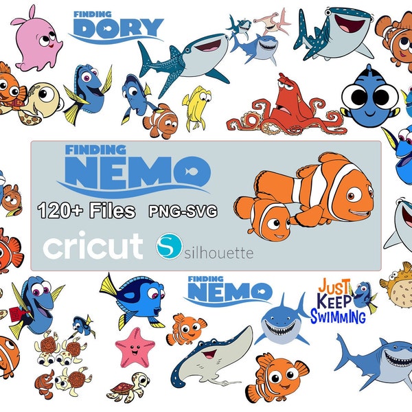 Nemo geschichteten SVG, Finding svg, Nemo PNG, Dory SVG, Nemo Clipart für Cricut, sofortiger digitaler Download,