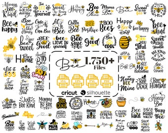 Honey Bee SVG, Bee SVG Mega Bundle, Bee Happy Svg, Bee Kind Svg, Queen Bee Clip Art, File di taglio Svg per Cricut, Bee Clipart,