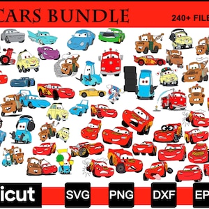 Cars SVG Bundle, Lightning McQueen svg, Cars PNG clipart, For cars shirt or birthday, McQueen Silhouette,Cars Movie Svg