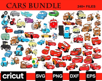 Cars SVG Bundle, Lightning McQueen svg, Cars PNG clipart, For cars shirt or birthday, McQueen Silhouette,Cars Movie Svg