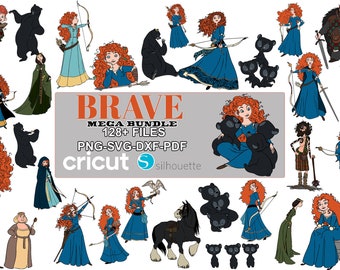 Brave Svg, Brave Bundle SVG per Cricut, Brave layered svg, Brave clipart, Brave cut file