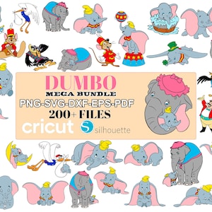 Dumbo SVG Bundle, Dumbo Birthday svg, Digital File, Instant Download, svg files for cricut