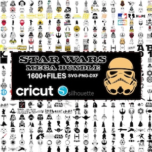 1600+ Star wars Files, Star wars SVG Bundle, Star Wars  Font, Darth Vader svg, Star Wars Clipart, Star Wars Cut files, Instant Download