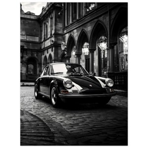 1963 Porsche 911 Turbo Poster Print, Black White Car Posters, Car Wall Art, Luxury Car Wall Art, Exotic Car Wall Art, Free Shipping
