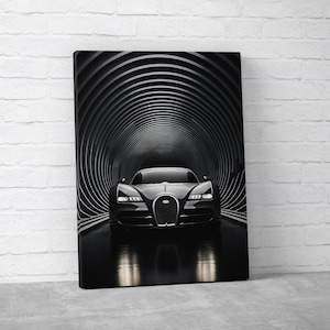 Stunning Bugatti Veyron Hypercar Canvas Print Super Car Wall Art Perfect Gift For Car Lovers Mancave Decor