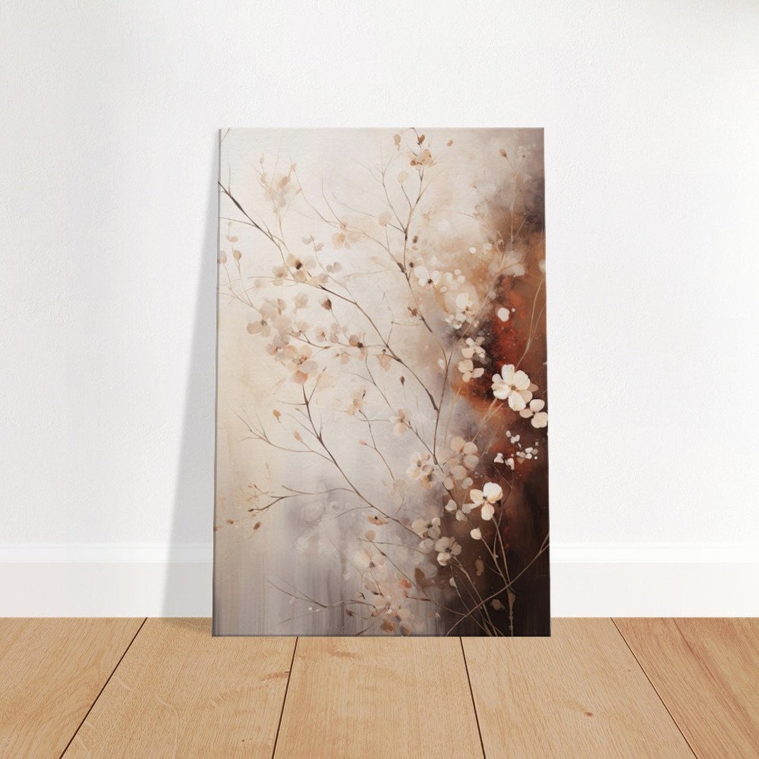 White Cherry Blossom Canvas Print Contemporary Art Blossom Tree Decore