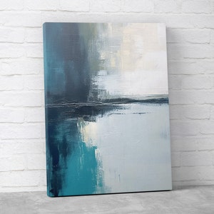 Blue Abstract Ocean Canvas Print: Modern Coastal Wall Art