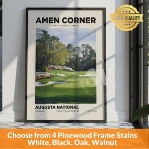 Amen Corner Augusta Golf Club Poster: Golfer Gift, Golf Course Art