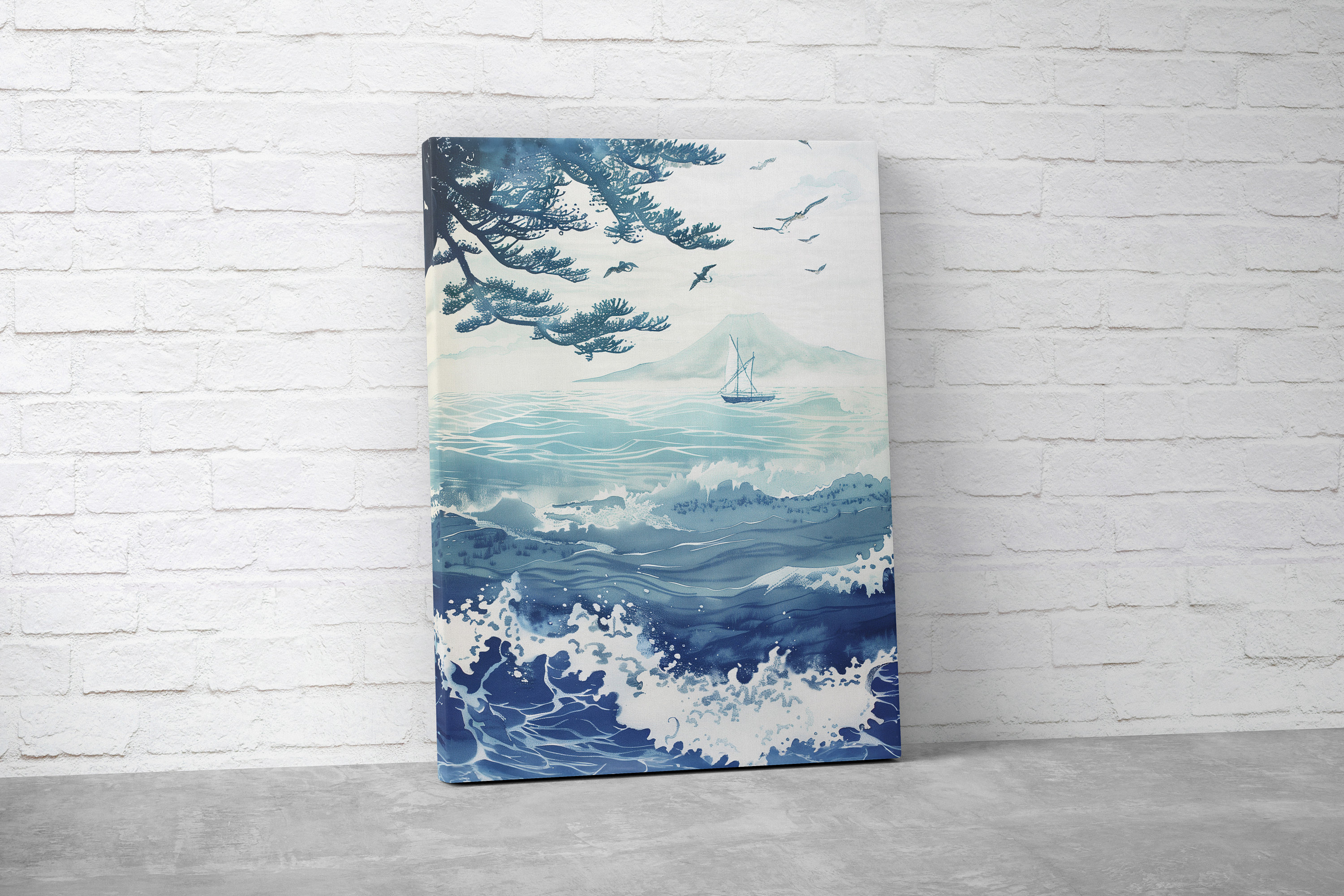 Hiroshige Ocean Canvas Print, Blue Japanese Landscape Wall Art - Etsy