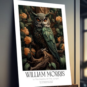 William Morris Owl Poster, Nature Wall Art, Museum Poster Print, Free Shipping