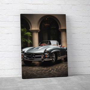 Mercedes Benz SL 250 Canvas Print: 1950 Classic Car Wall Art