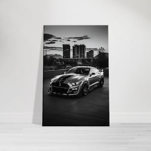 Ford mustang Shelby 500 Leinwanddruck American Muskelauto Wandkunst Perfektes Geschenk für Autoliebhaber Mancave Decor