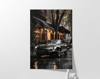 1963 Jaguar E-Type Roadster Color Poster | Elegant Car Art | Jaguar Wall Decoration | Ideal Jaguar Gift | Exotic Car Wall Art |Free Shipping