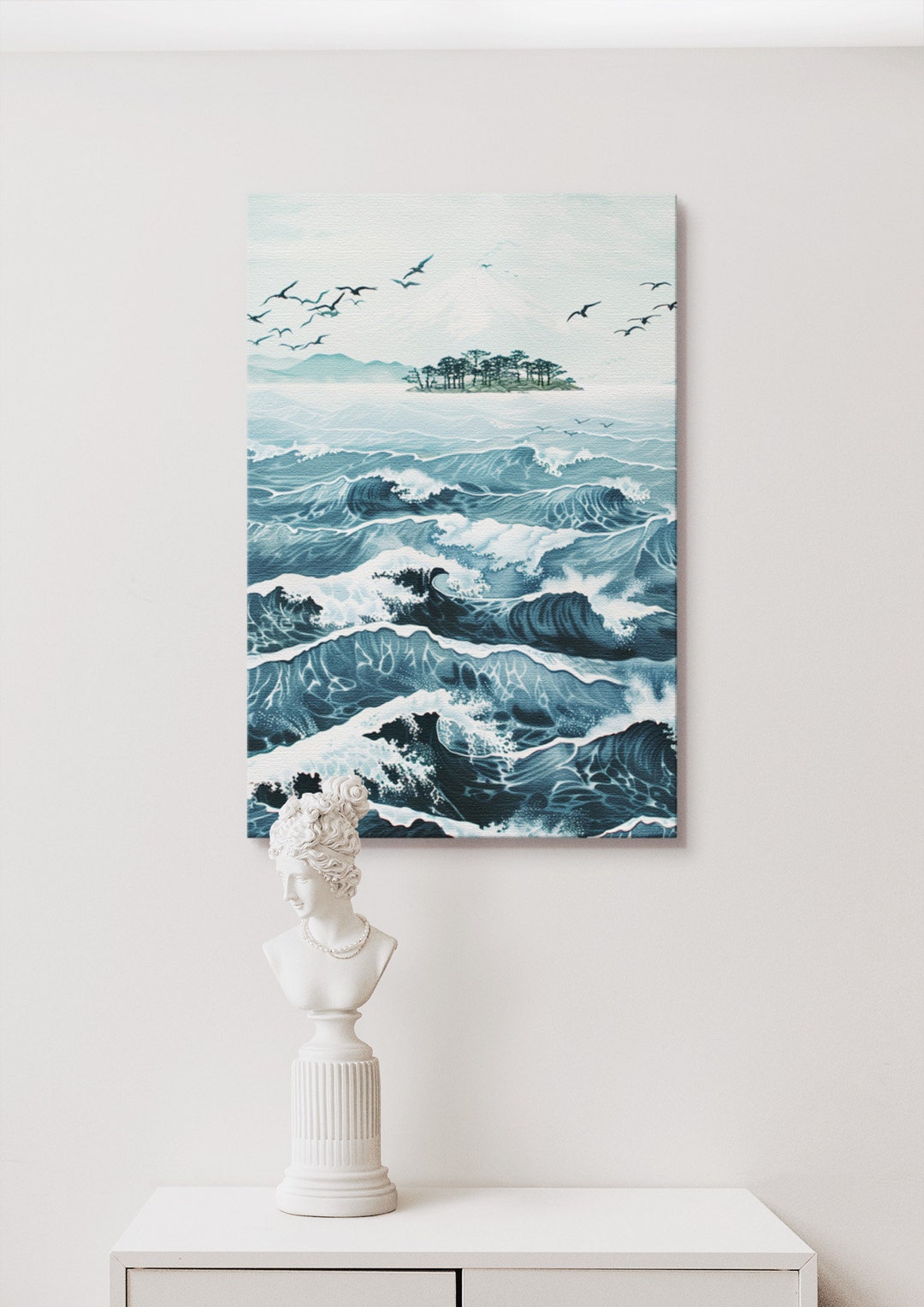 Utagawa Hiroshige Blue Ocean Waves Wall Art Traditional Japanese