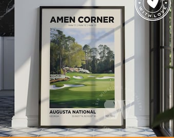 Amen Corner Augusta Golf Club Poster: Golfer Gift, Golf Course Art