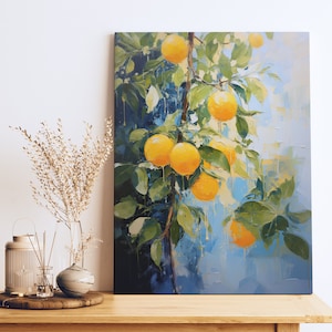 Orange Grove Canvas Print: Vibrant Citrus Kitchen Wall Art