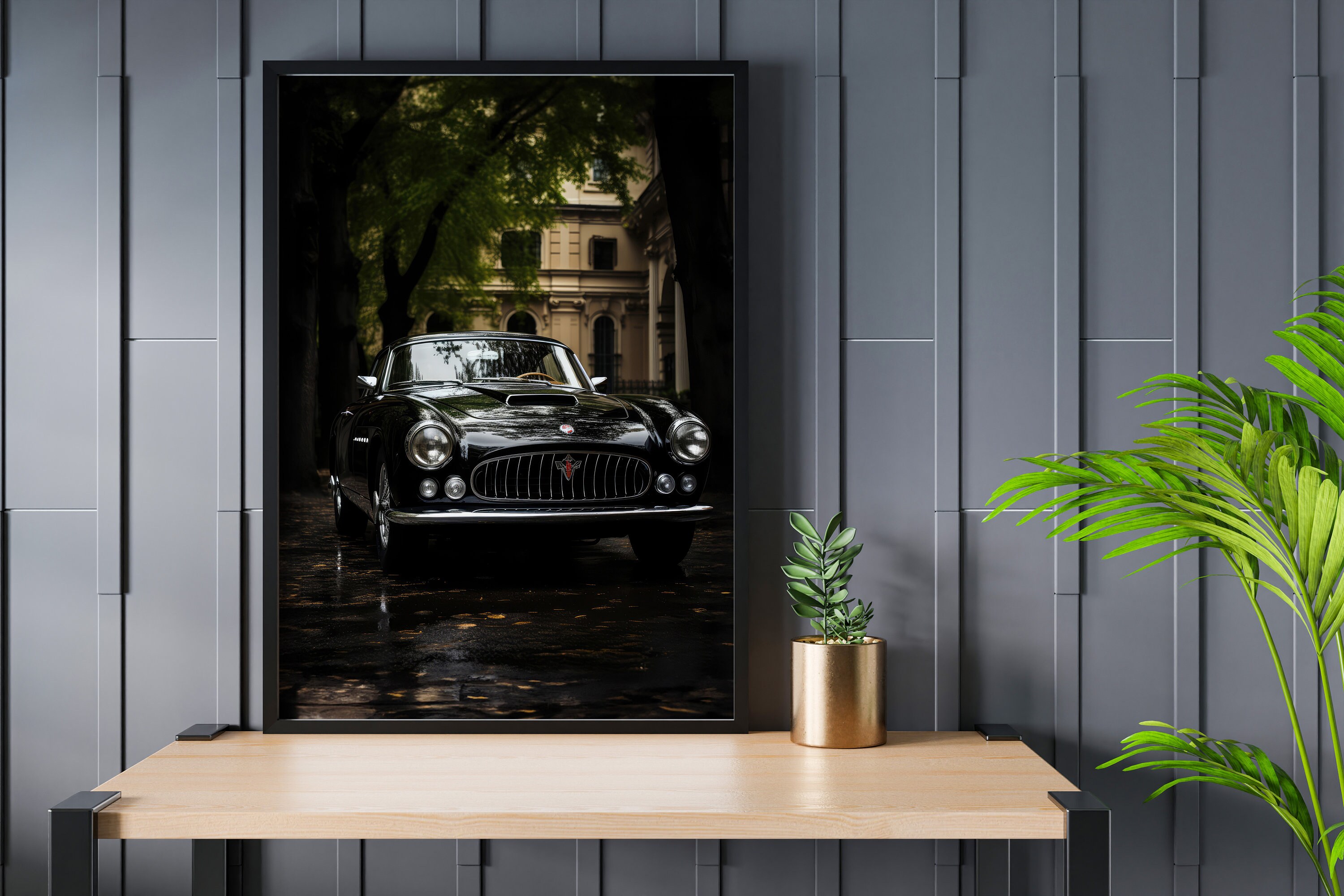 1962 Maserati 3500 GT Color Car Poster Classic Sports Car Art Elegant Auto Decor Maserati Gift For Car Lover
