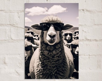 Schaf mit Sonnenbrille Poster: Wunderliche Farm Animal Art