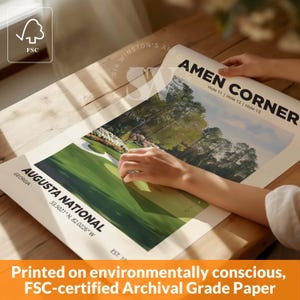 The famous Amen Corner at Augusta golf poster wall art print. Choose from multiple sizes, poster only or 4 framed in 4 frame colors, with shipping included.
