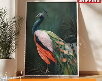 Peacock Fine Art Print: Modern Maximalist Wall Art