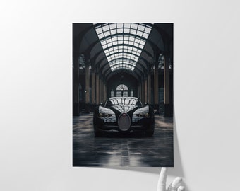 Bugatti Type 57 SC Atlantic Car Poster, Exotic Car Wall Art, Bugatti Print, Luxury Vehicle Art, Rare Car Decor, Free Shipping