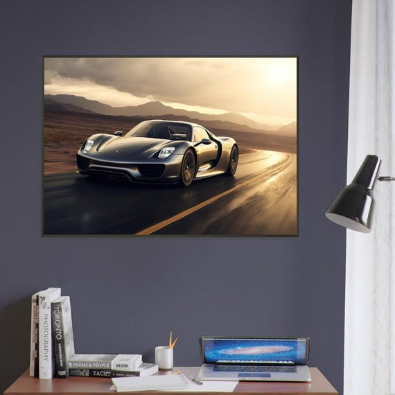 Affiche verte Porsche 911, art mural Porsche, impression de