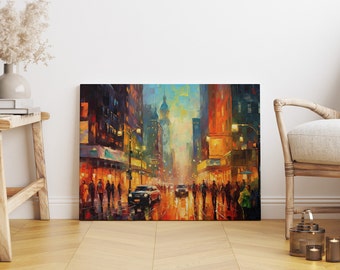 Abstract New York City Canvas Print: Artful NYC Landscape (Rolled)