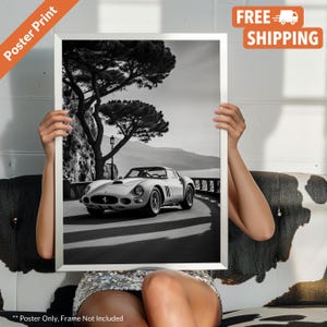 1962 GTO 250 Vintage Ferrari Rahmen oder Poster Sportwagen Wand Poster Exotisches Auto Wand Kunst Perfektes Geschenk für Auto Liebhaber Oder Mancave