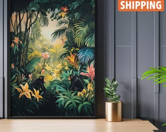Henri Rousseau Jungle Druck: Vintage Botanische Wandkunst