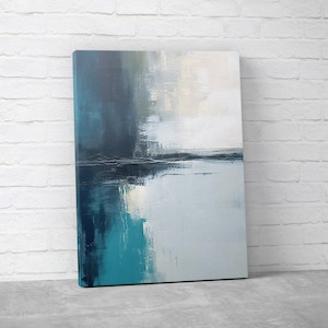 Abstract Blue Ocean Canvas Print: Modern Coastal Wall Art (Rolled Canvas)