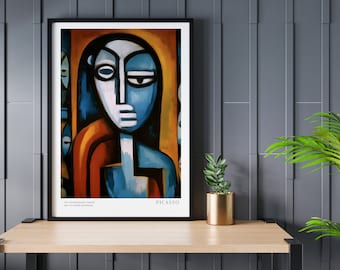Affiche de l&#39;exposition sur le cubisme de Pablo Picasso : oeuvre d&#39;art murale abstraite de la galerie