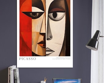Affiche portrait de Pablo Picasso, galerie abstraite, affiche du musée d&#39;art mural, décoration d&#39;intérieur
