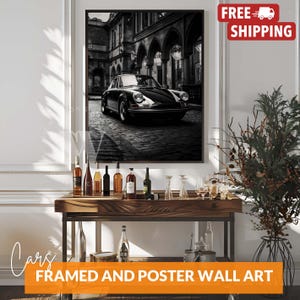 1963 Vintage Porsche 911 Turbo Poster Schwarz Weiß Porsche 911 Auto Poster Auto Wandkunst Luxusauto Wandkunst Porsche Dekor