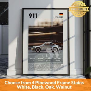ポルシェ911プリント、ヴィンテージポルシェの白黒ヴィンテージポルシェカーウォールアート、車の写真プリント、父の日の車の装飾、マンケイブアート