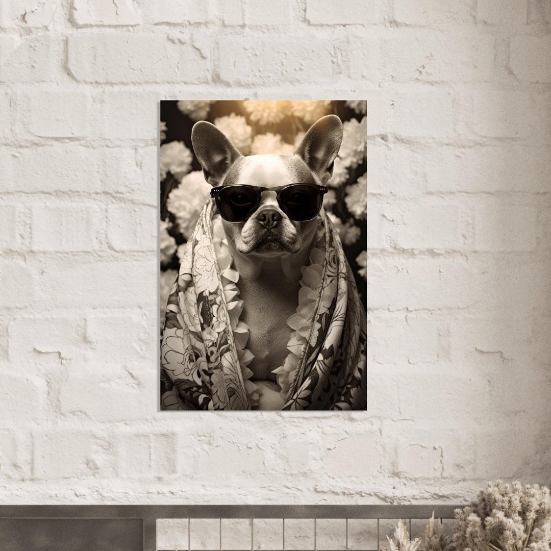 Lustige Französische Bulldogge Mit Geburtstagshut Und Papierstreamer Im