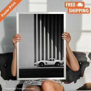 1962 Vintage Ferrari GTO 250 Black & White Print Classic Car Poster Art Sports Car Poster Exotic Car Wall Art