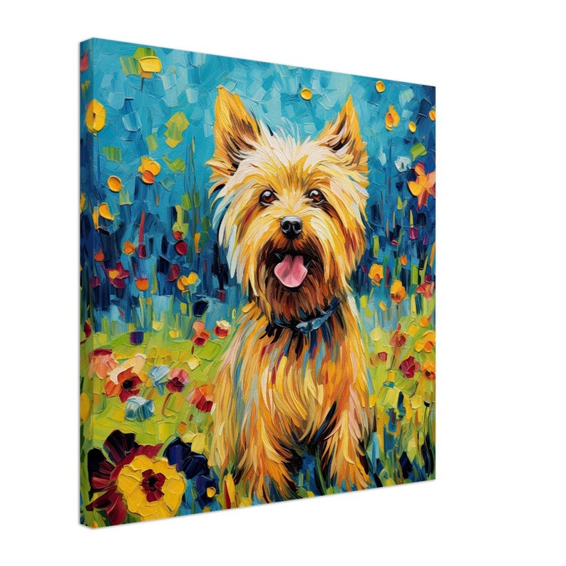 Van Gogh Inspired Yorkshire Terrier Dog Portrait Pop Art Canvas