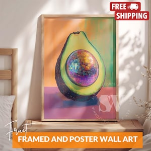 Disco Avocado Art Print: Glam Kitchen Wall Decor
