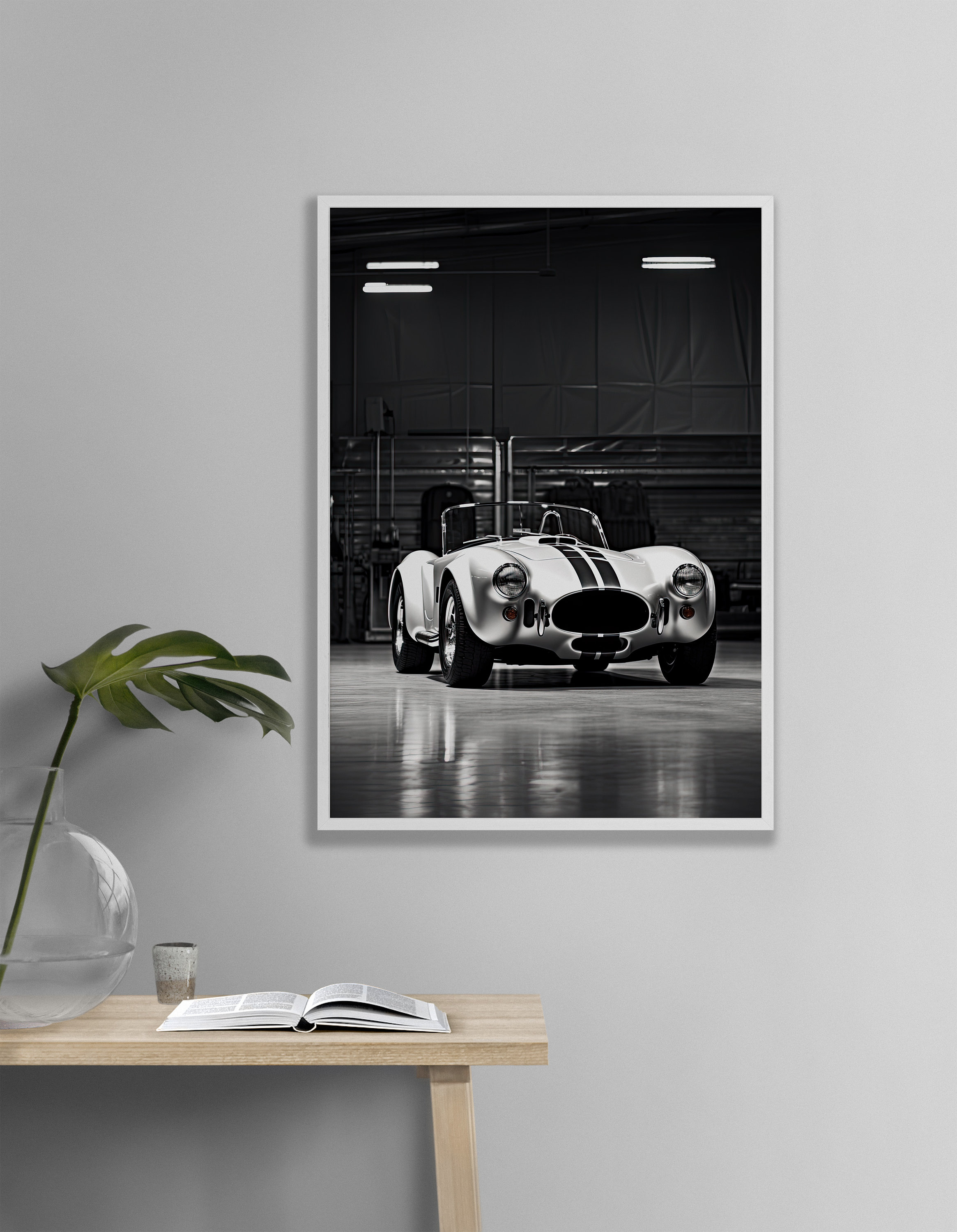 Shelby Cobra 427 Poster: Black & White Classic Car Wall Art