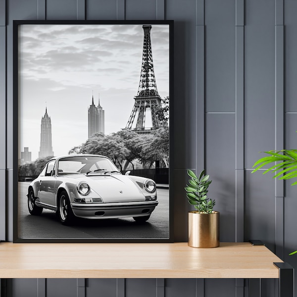 Classic Porsche 911 Framed Black and White Print- Porsche Car Poster - Sports Car Decor - Porsche Lovers Gift - Free Shipping