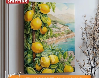 Amalfi Lemon Canvas Print: Coastal Italy Kitchen Art