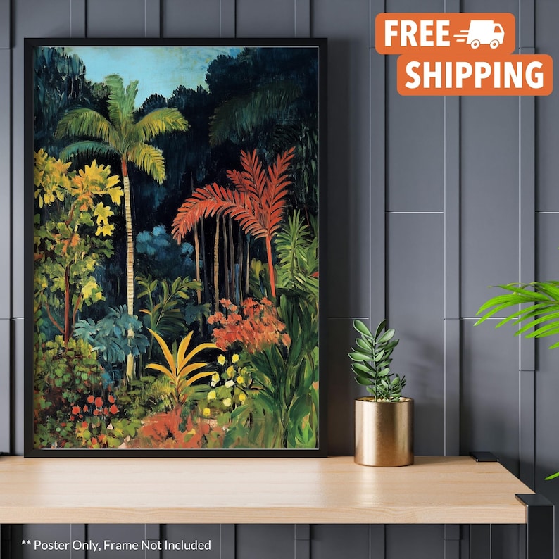 Henri Rousseau Print Rousseau Poster Tropical Jungle Botanical Print