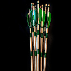 Special Parabolic Maned Traditional Arrows - 12 Piece (ABY Archery Design)