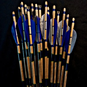 Special Parabolic Maned Traditional Arrows - 12 Piece (ABY Archery Design)