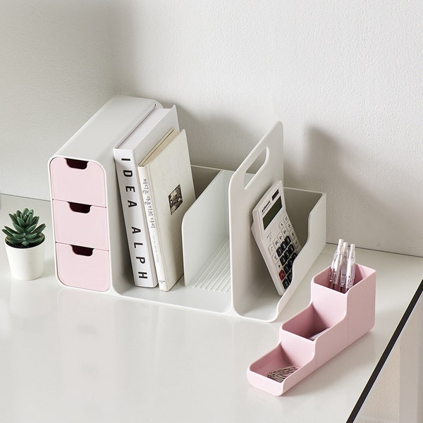 Desk Organizer, with drawers, Book Shelf, AROMANG, Made in Korea