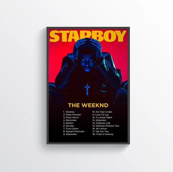 The Weeknd Music Poster, Starboy | Music Poster | Album Poster | Album |  Album Print | Album Art