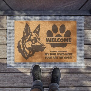 Doormat, German Shepherd Gift, Welcome Mat, Dog Lover Entryway Decor, Housewarming Present, Pet Friendly Rug
